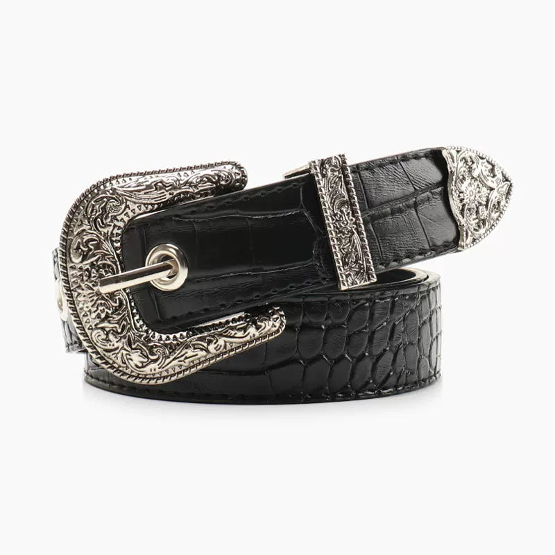 Crocodile Western Buckle Belt