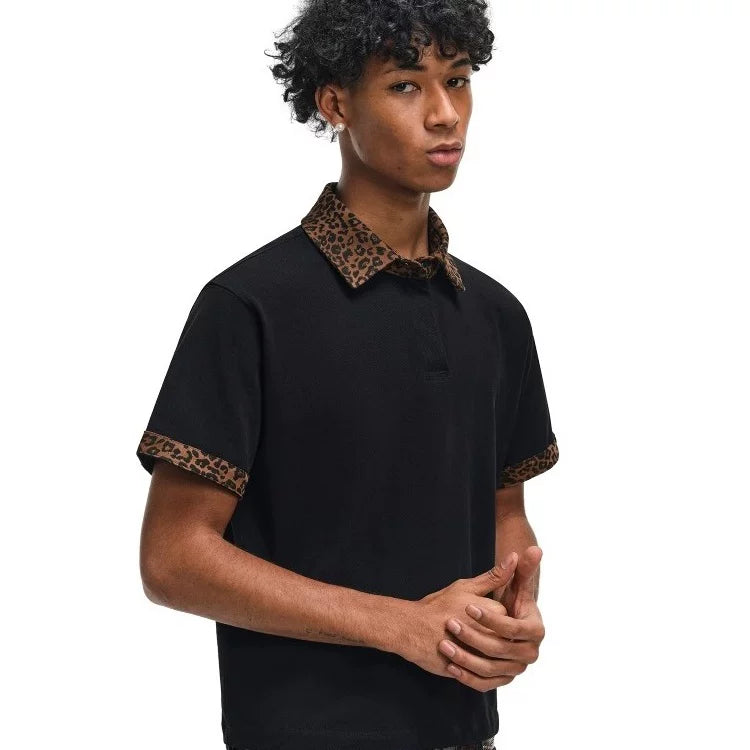 Noir Leopard Polo