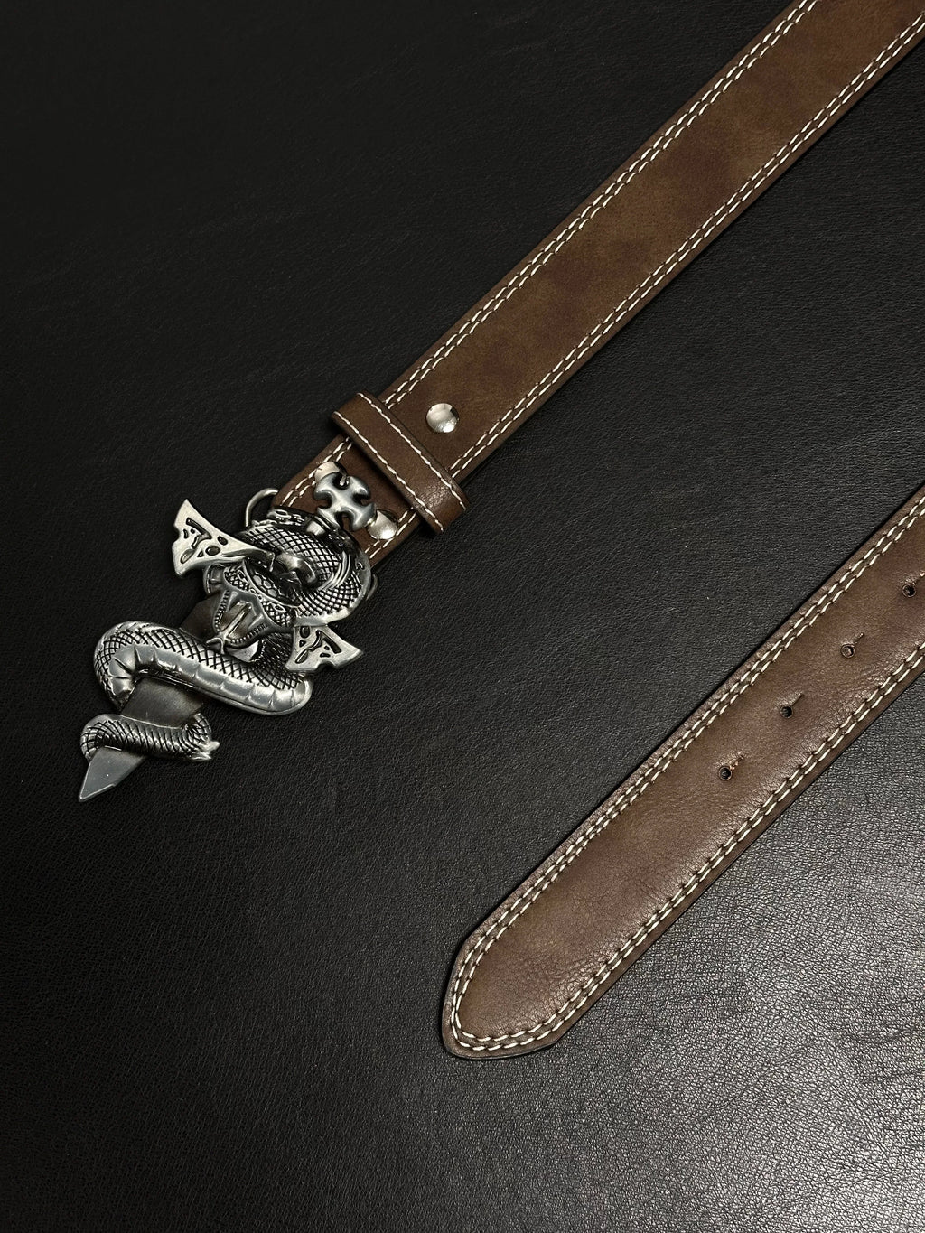 Serpent Dagger Leather Belt