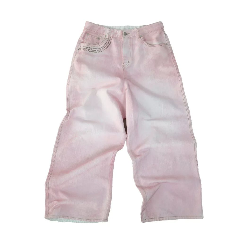 Rosé Fade Baggy Jeans