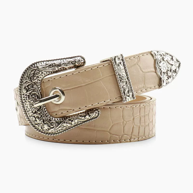 Crocodile Western Buckle Belt