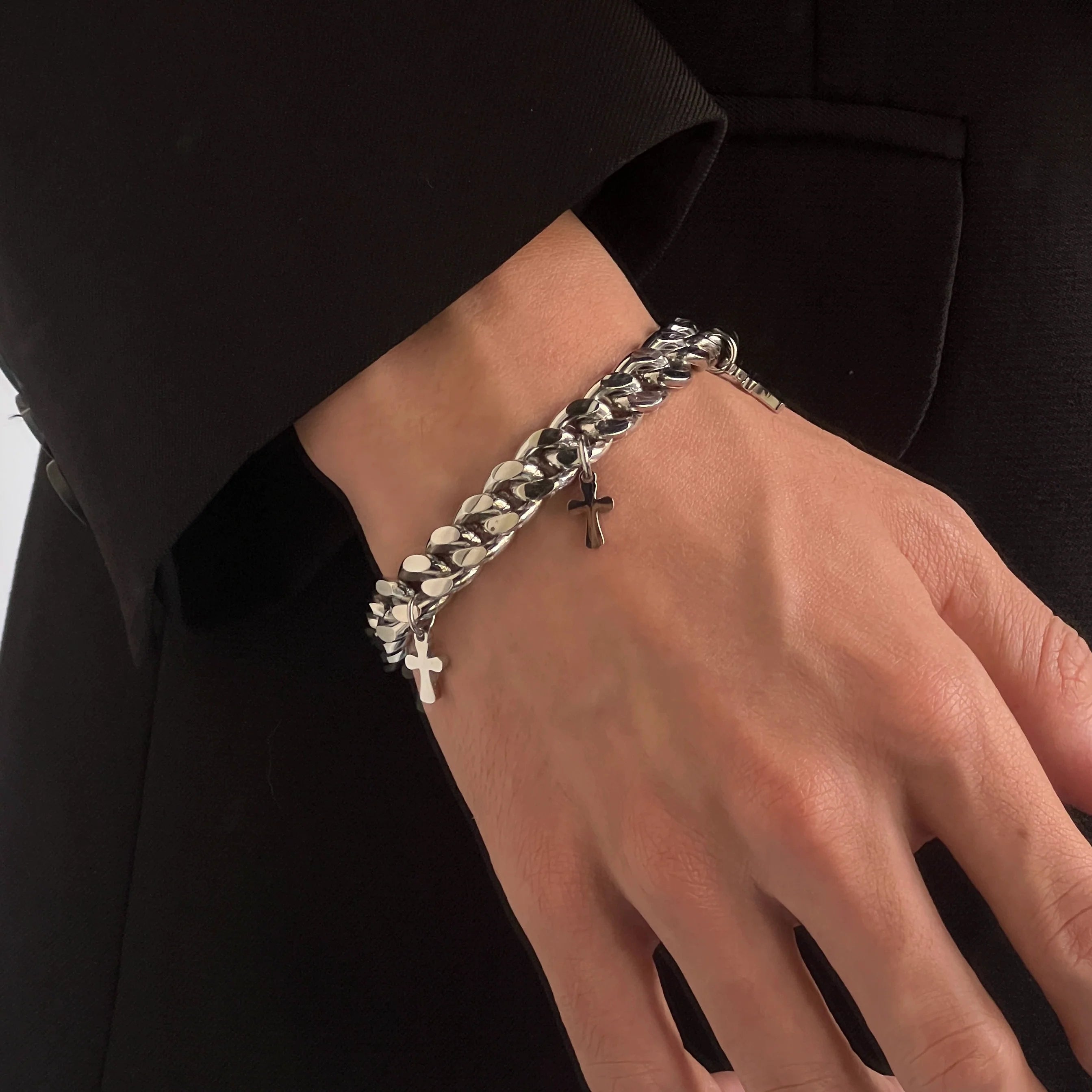 Mini Cross Cuban Chain Bracelet