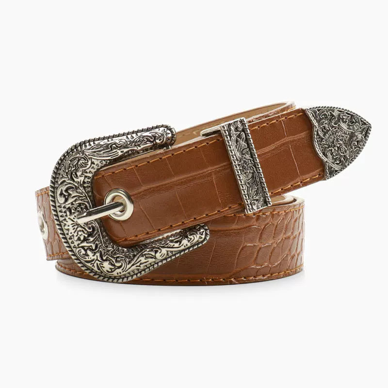 Crocodile Western Buckle Belt