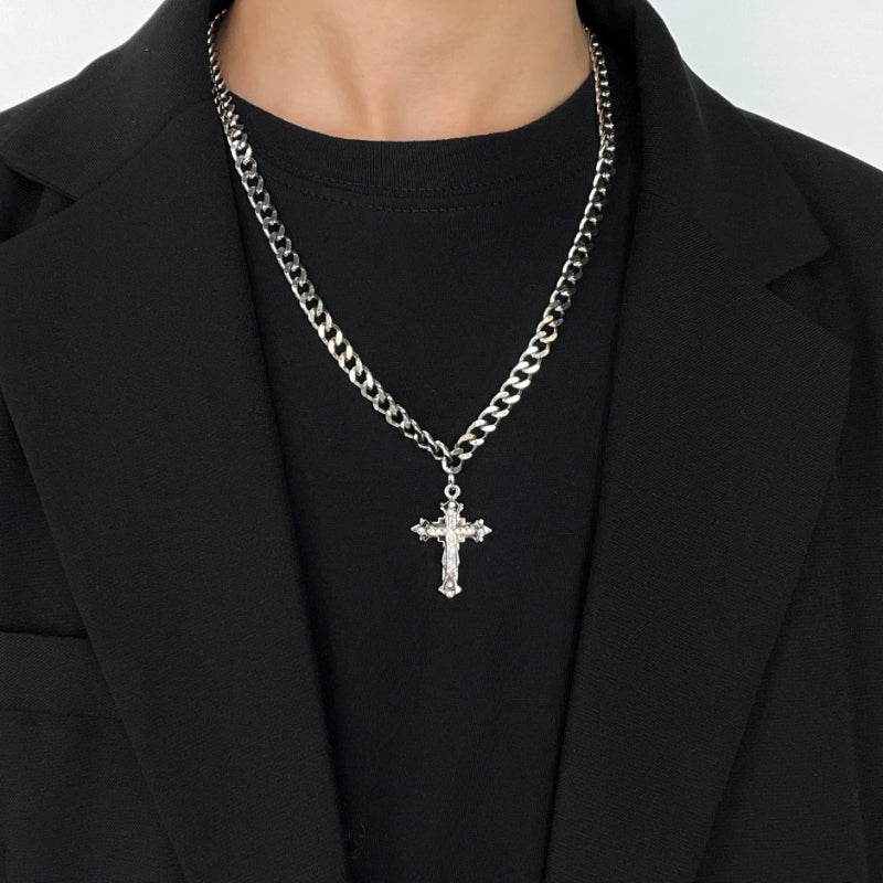 3D Shining Cuban Cross Necklace
