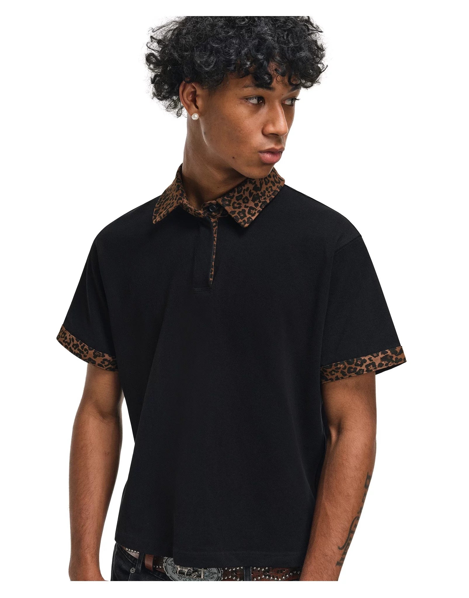 Noir Leopard Polo