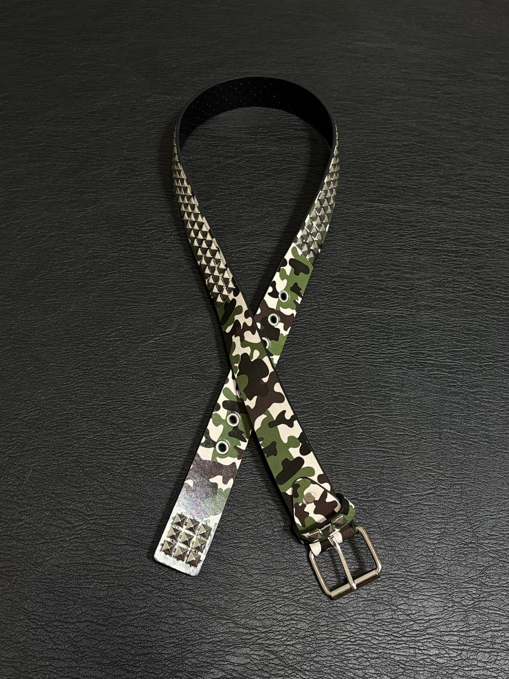 Camo Pyramid Studded Belt