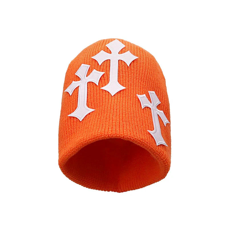 Cross Patch Knitted Beanie