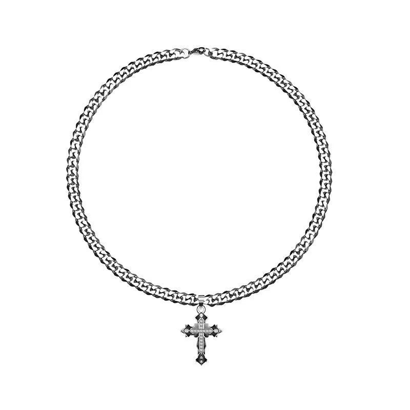 3D Shining Cuban Cross Necklace