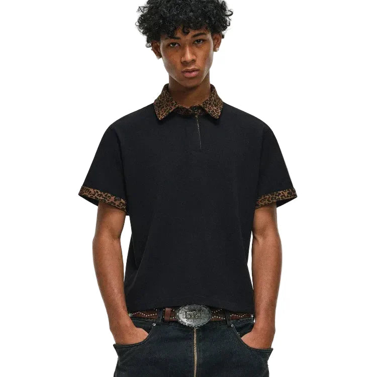 Noir Leopard Polo