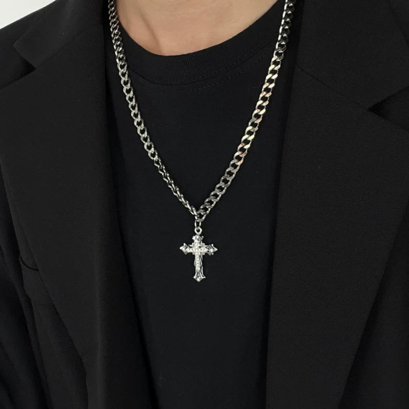 3D Shining Cuban Cross Necklace