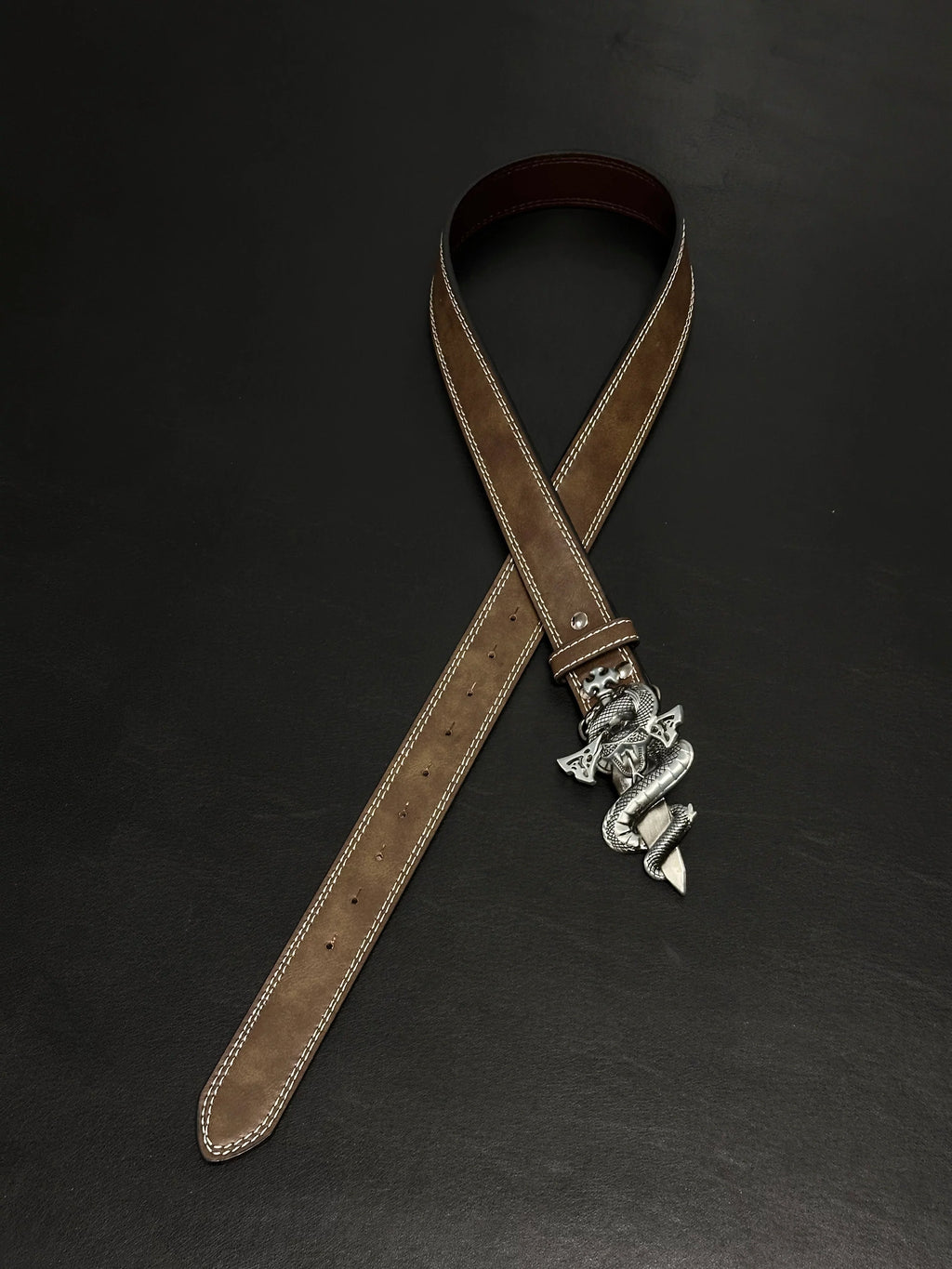 Serpent Dagger Leather Belt