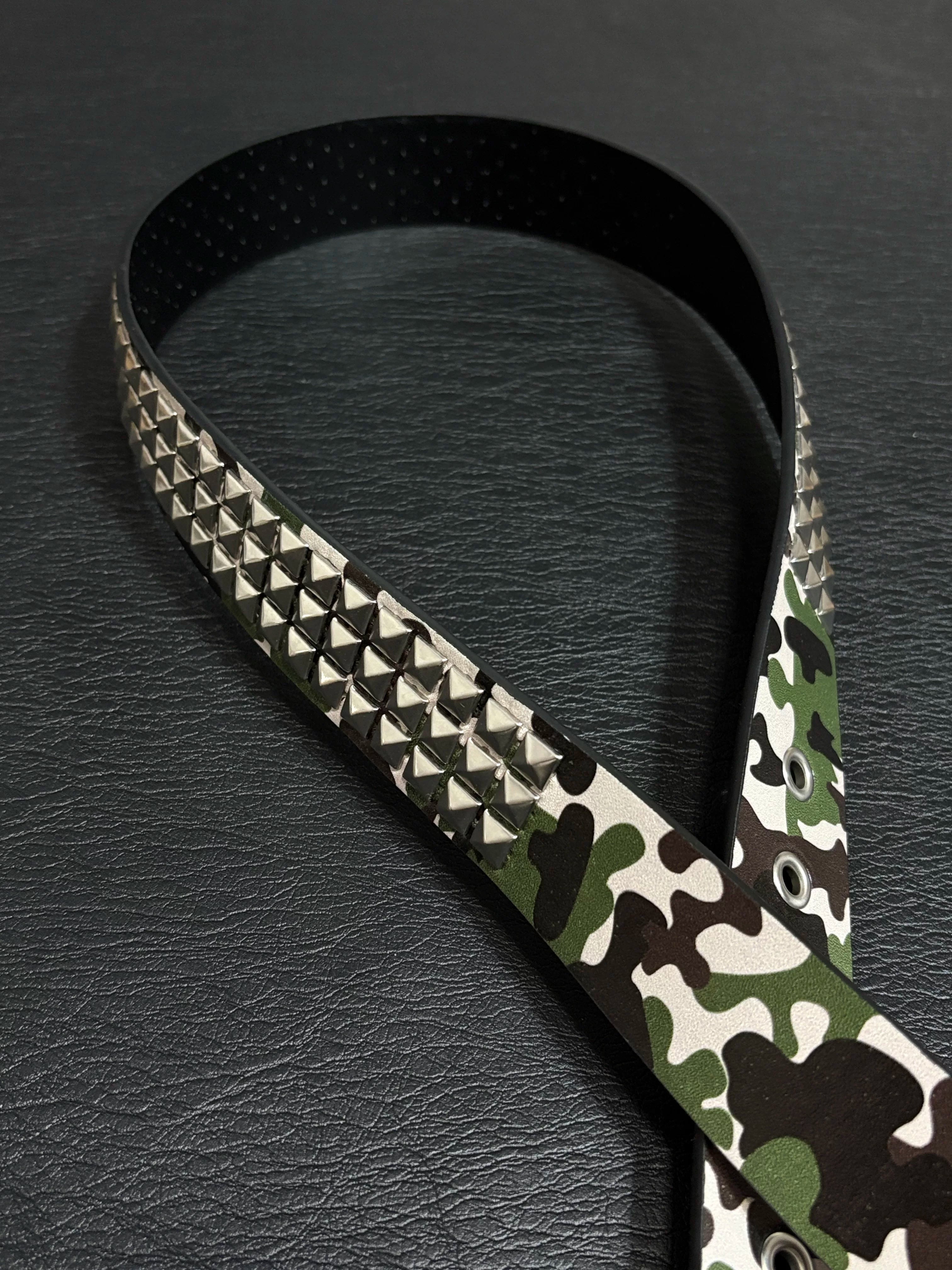 Camo Pyramid Studded Belt