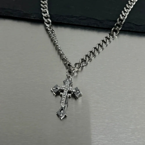 3D Shining Cuban Cross Necklace