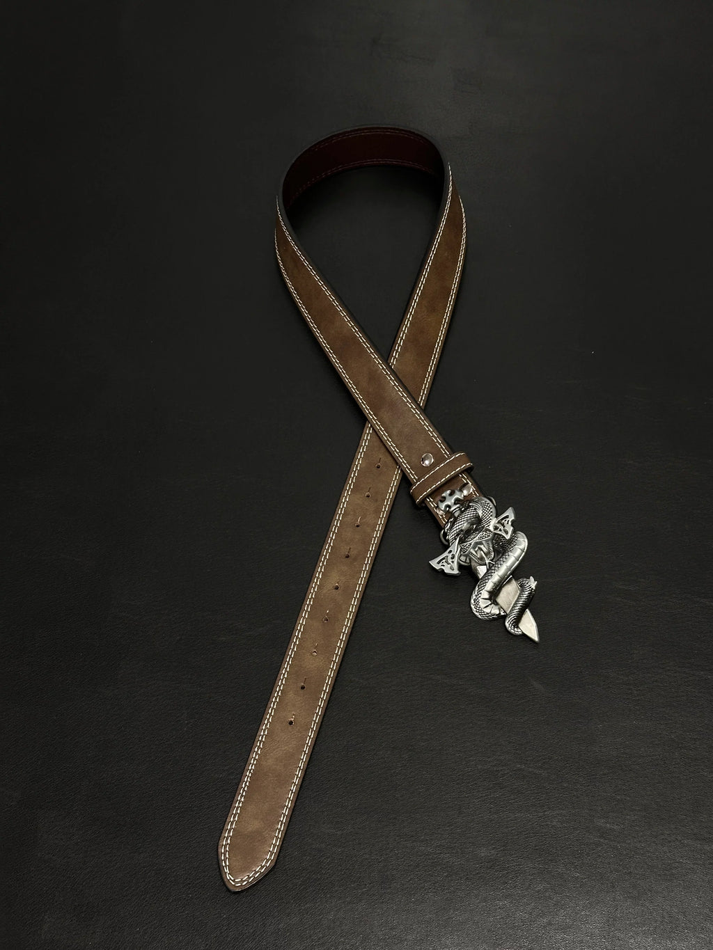 Serpent Dagger Leather Belt