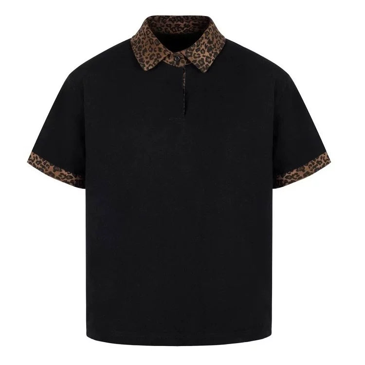 Noir Leopard Polo