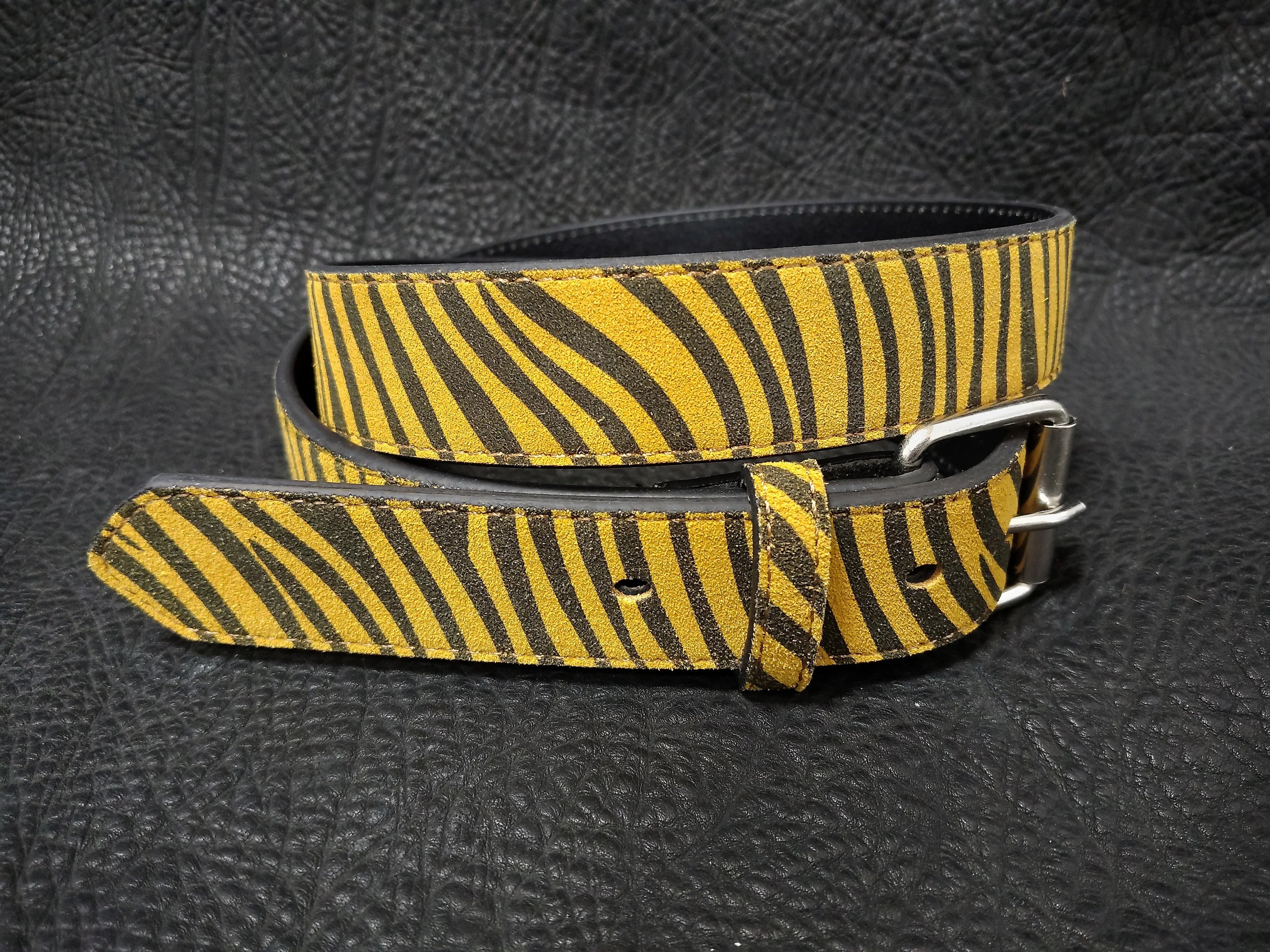 Hazard Stripe Belt (Cowhide)