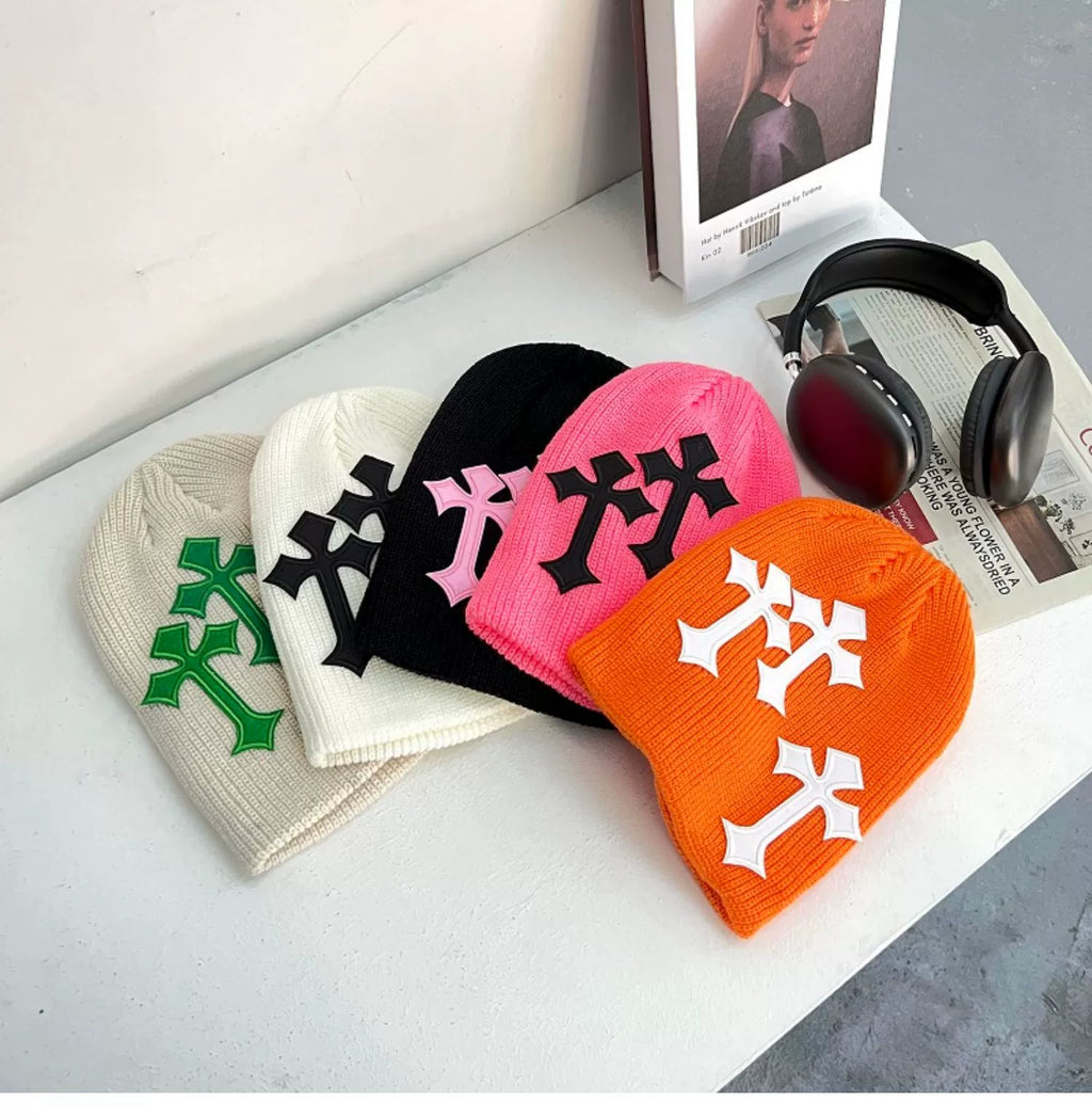 Cross Patch Knitted Beanie