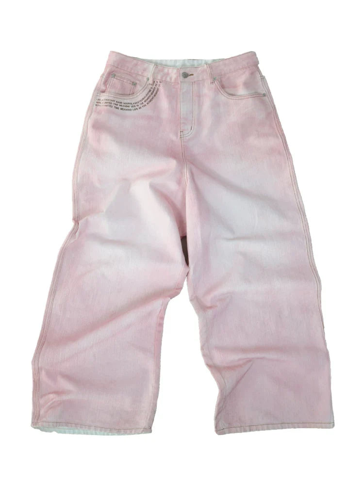 Rosé Fade Baggy Jeans