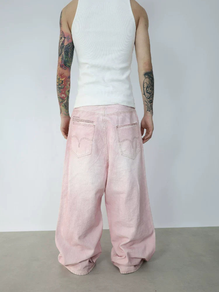 Rosé Fade Baggy Jeans