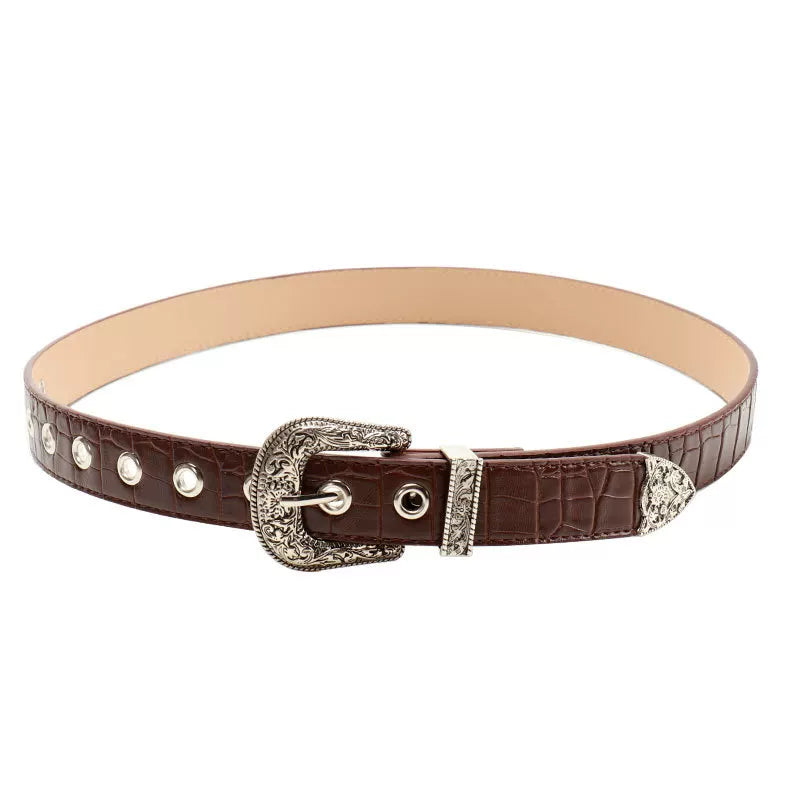Crocodile Western Buckle Belt
