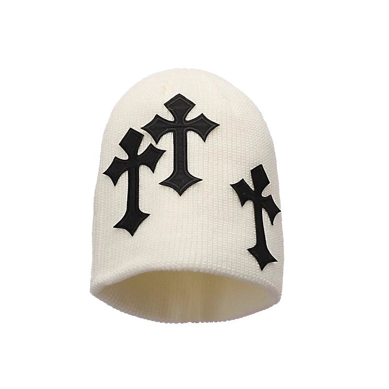Cross Patch Knitted Beanie