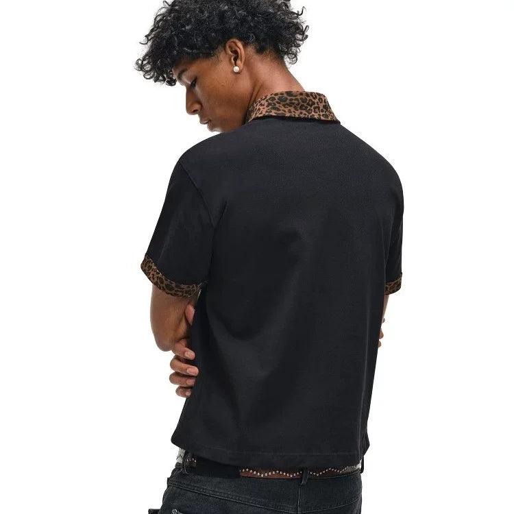 Noir Leopard Polo