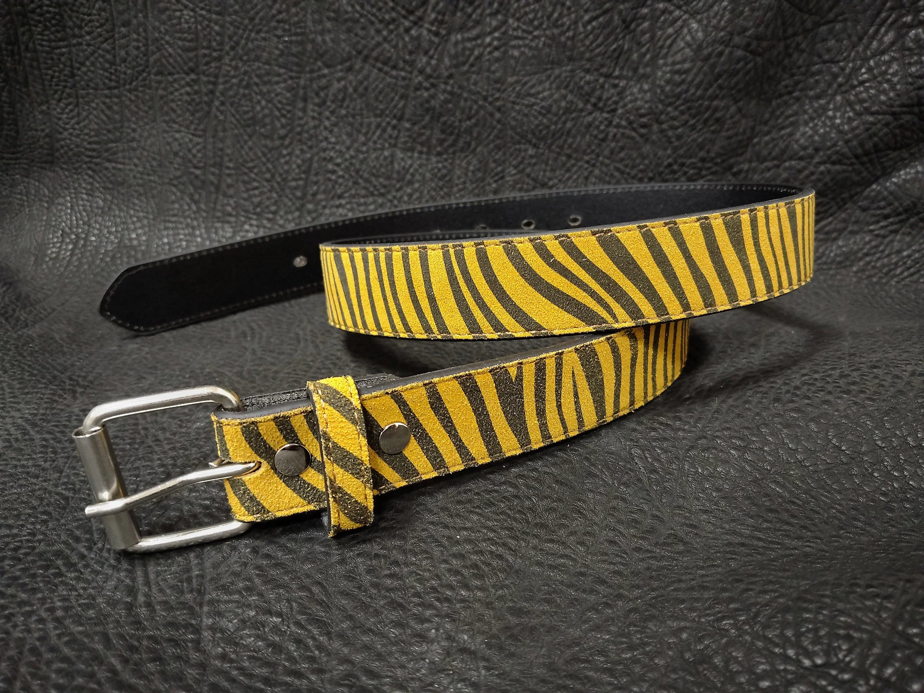 Hazard Stripe Belt (Cowhide)