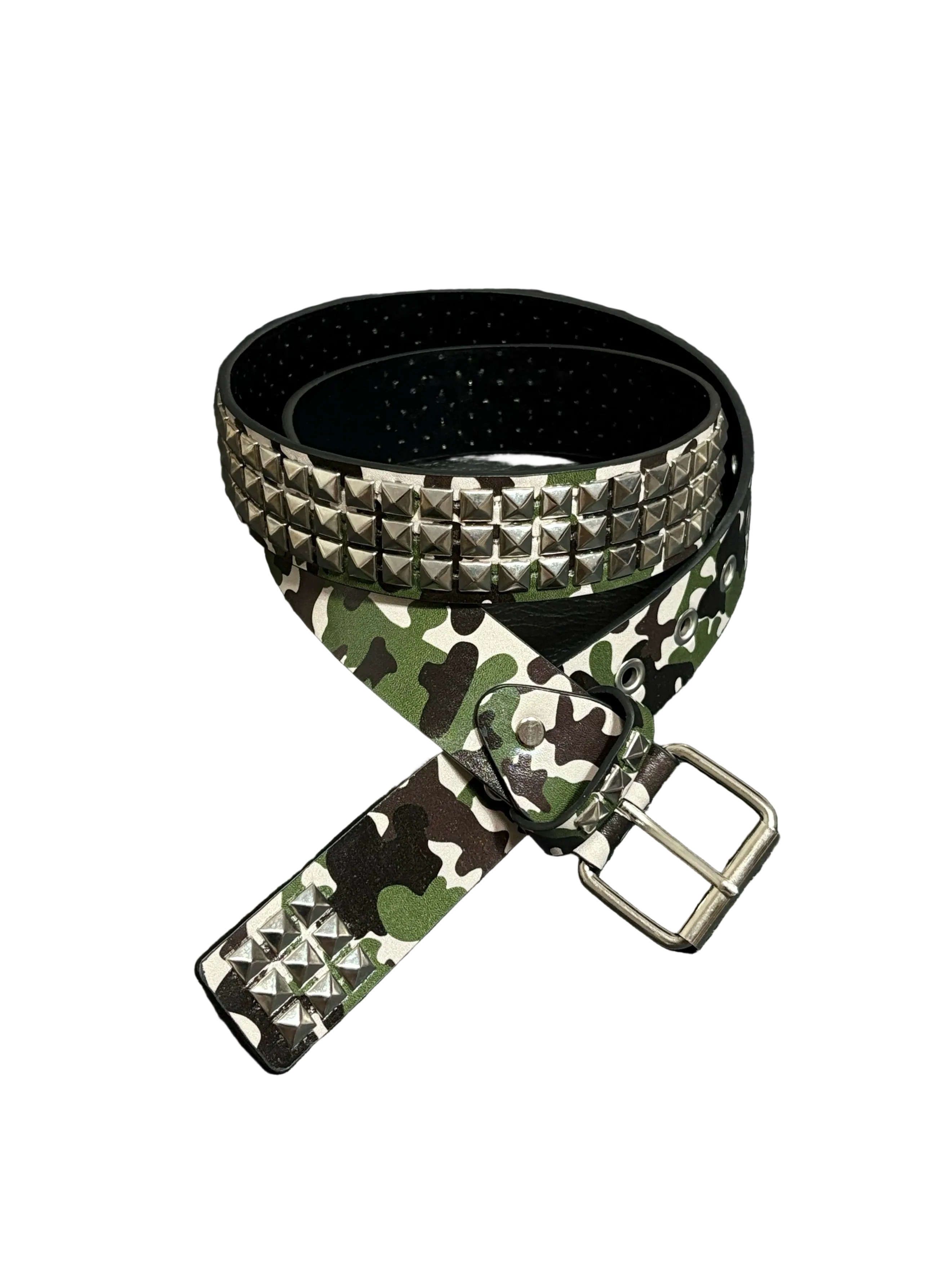 Camo Pyramid Studded Belt