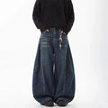 Baggy Flared Whisker Washed Jeans