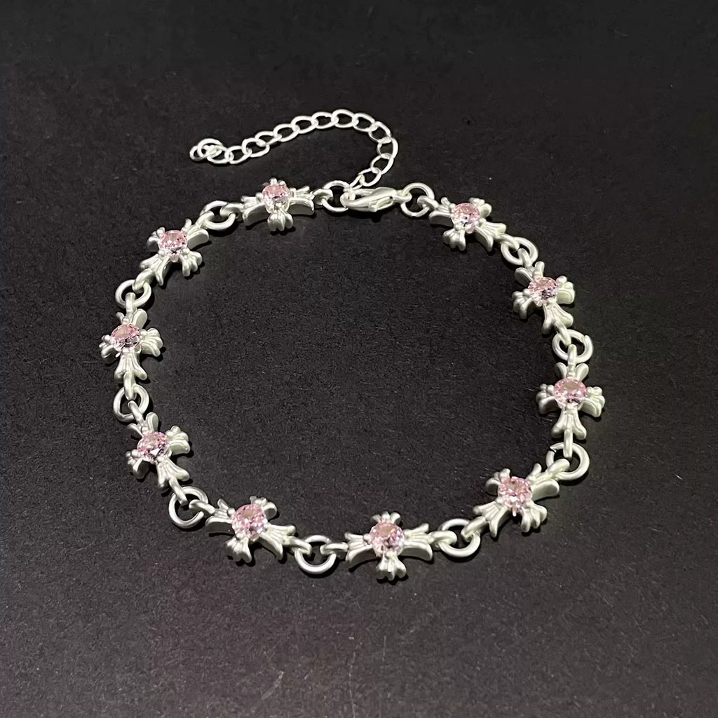 Pink Crucifix Bracelet