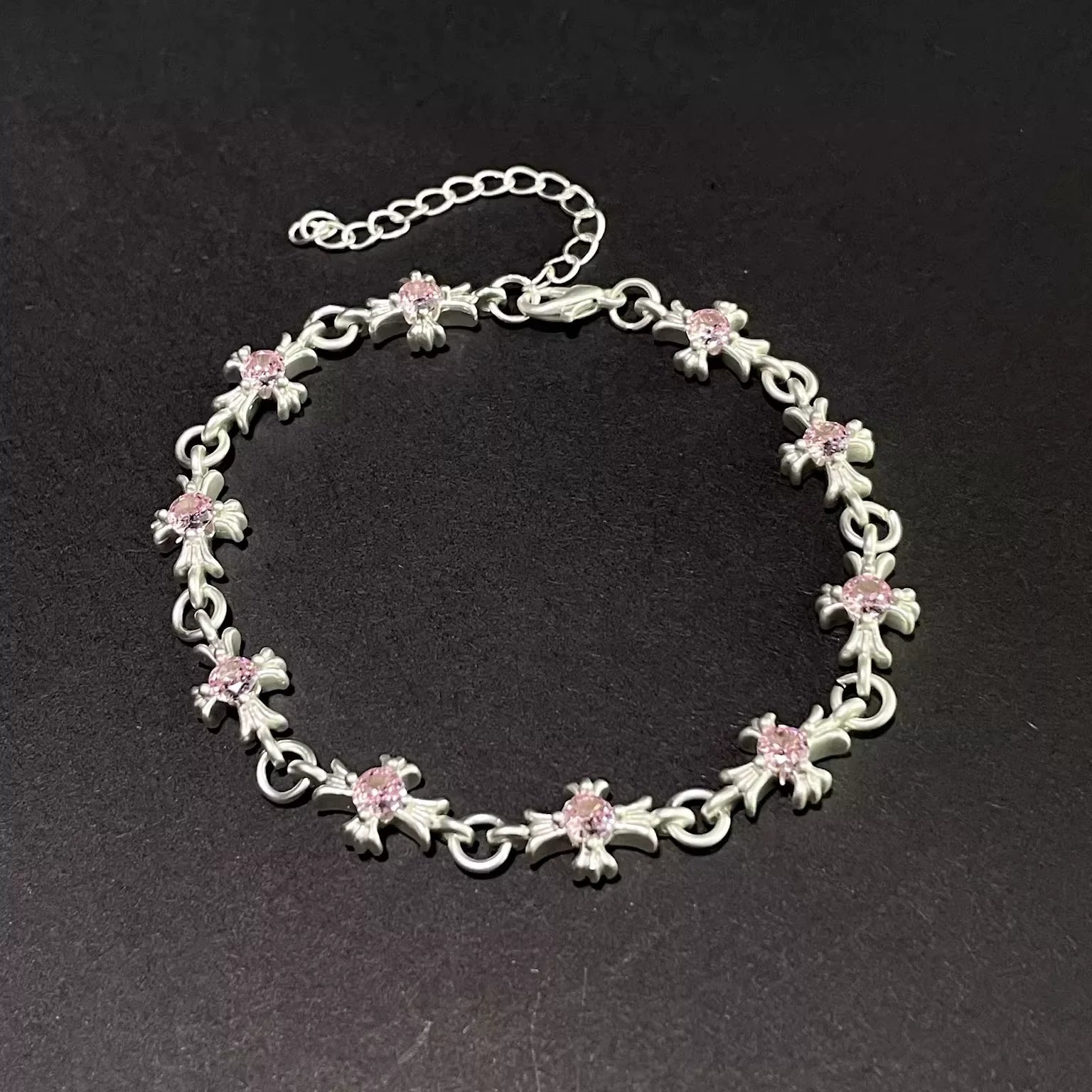 Pink Crucifix Bracelet