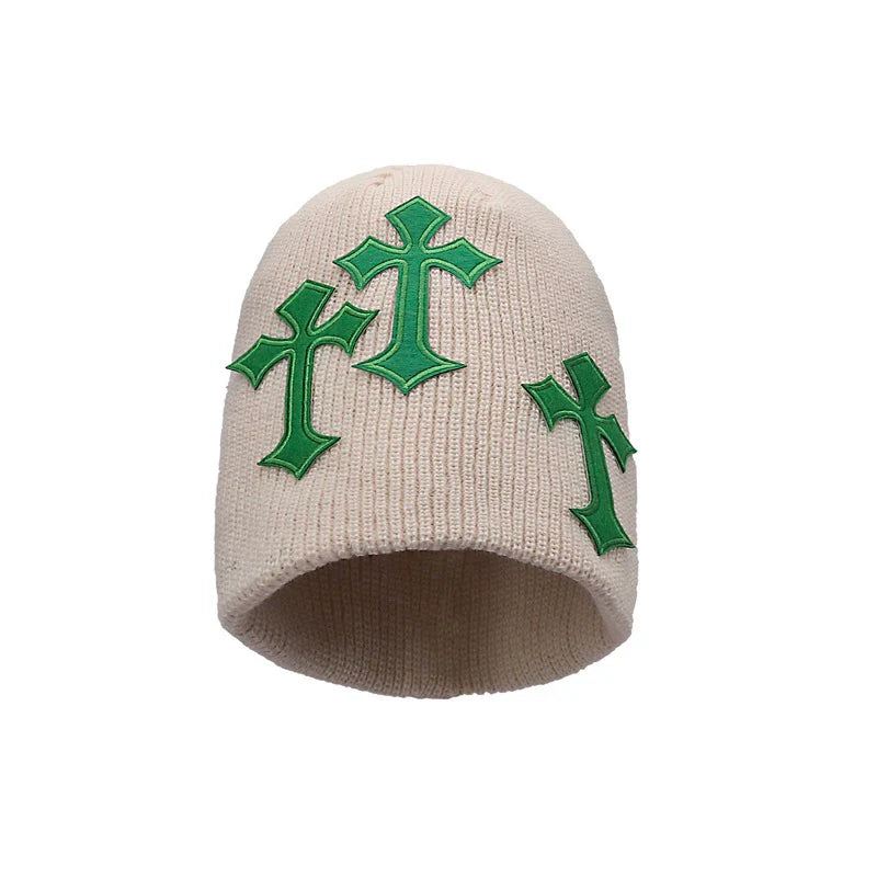 Cross Patch Knitted Beanie