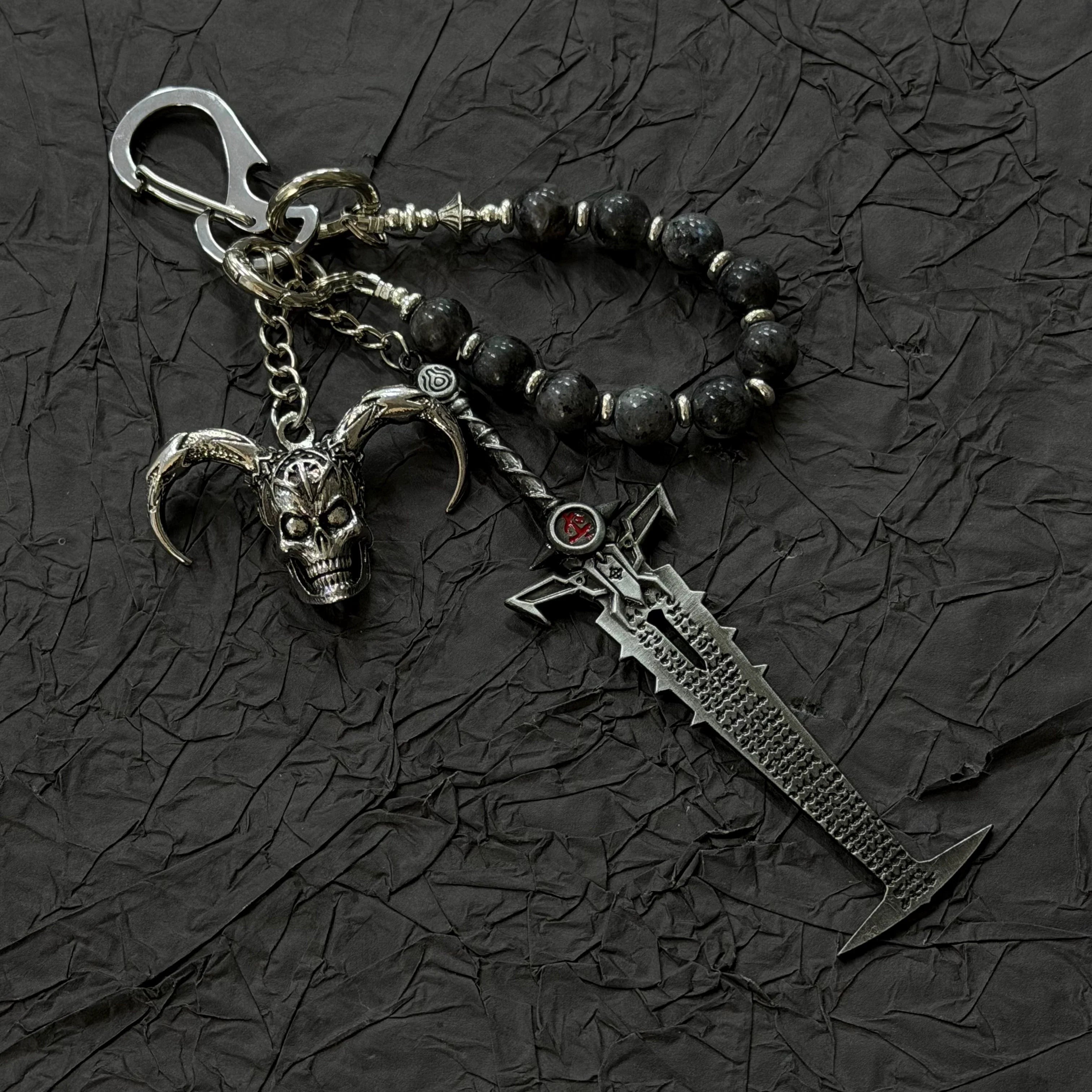 Warlock Skull Keychain