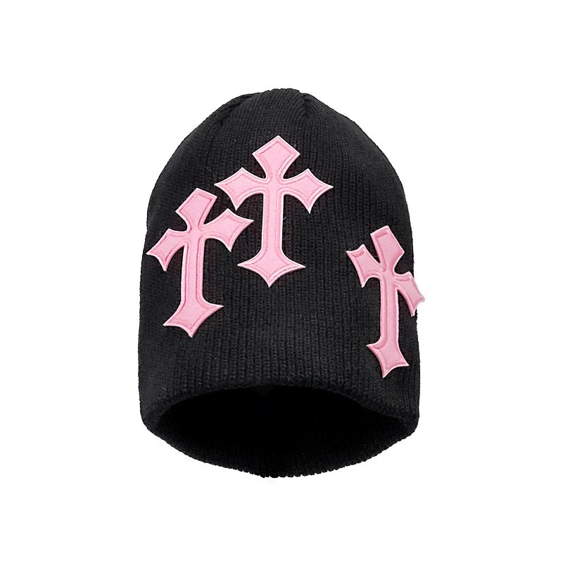 Cross Patch Knitted Beanie