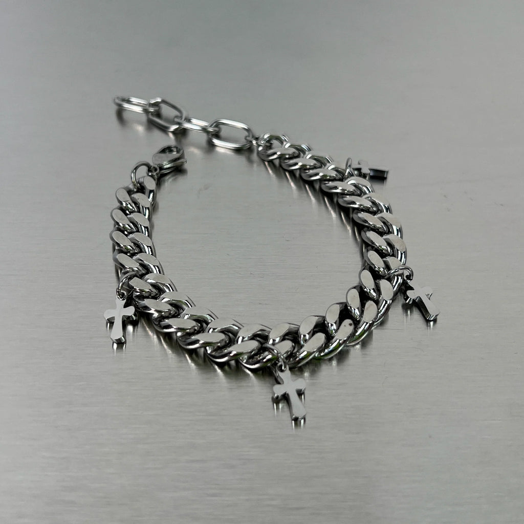 Mini Cross Cuban Chain Bracelet
