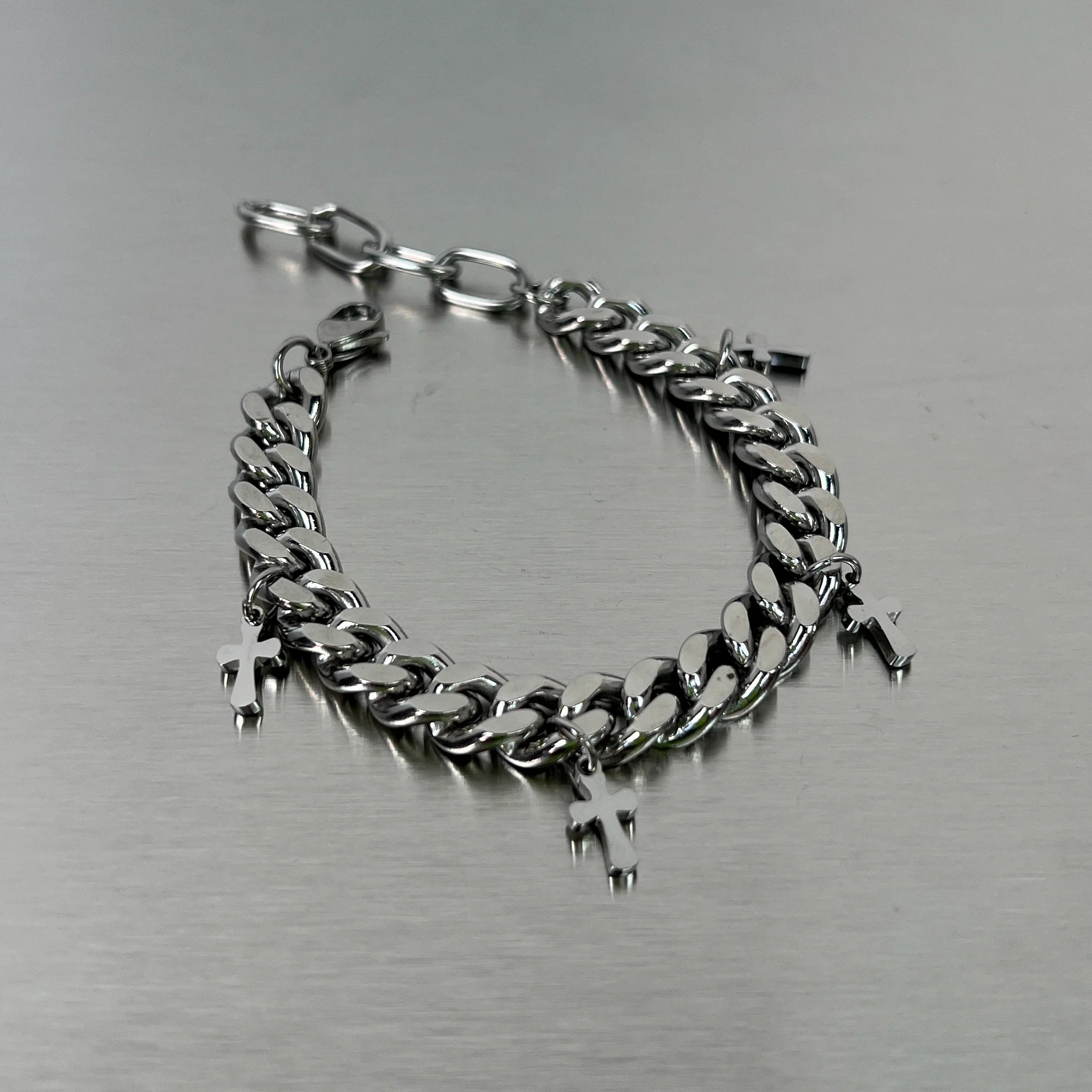 Mini Cross Cuban Chain Bracelet