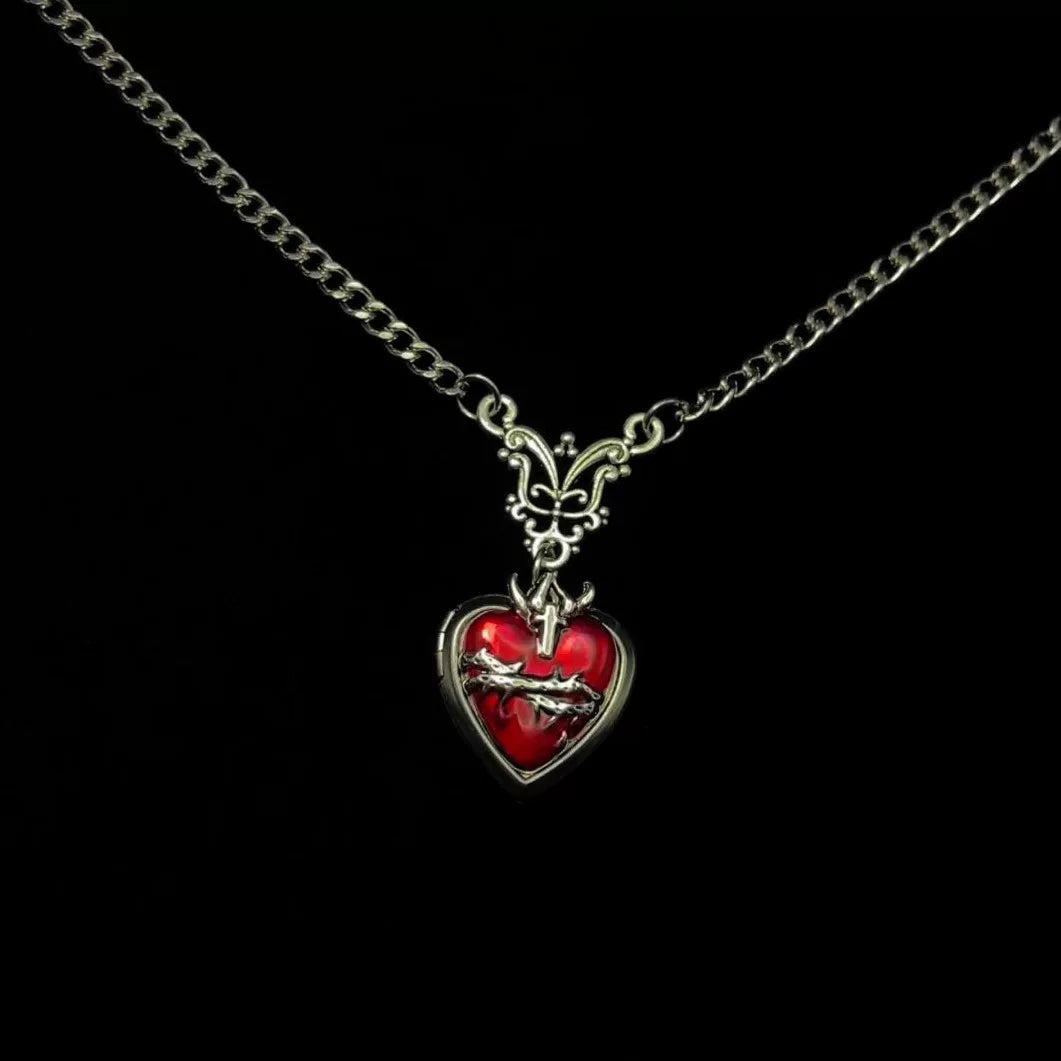 Thorn Heart Locket Necklace