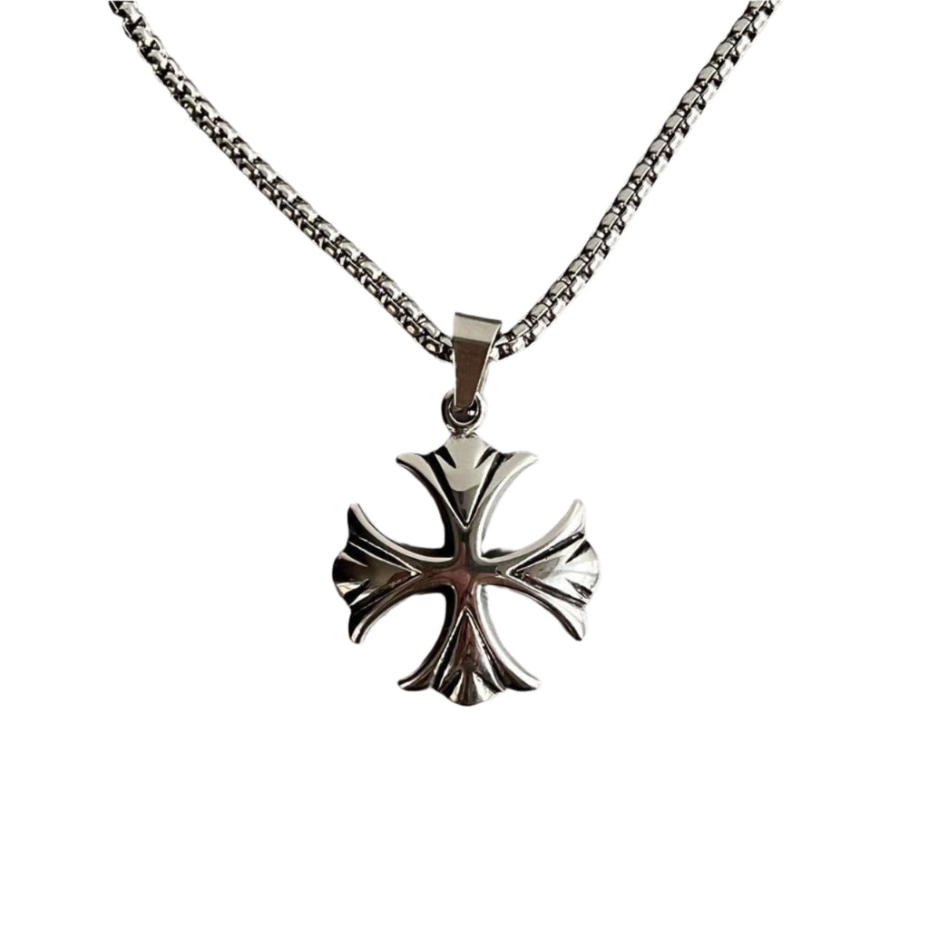 Gothic Engraved Cross Necklace