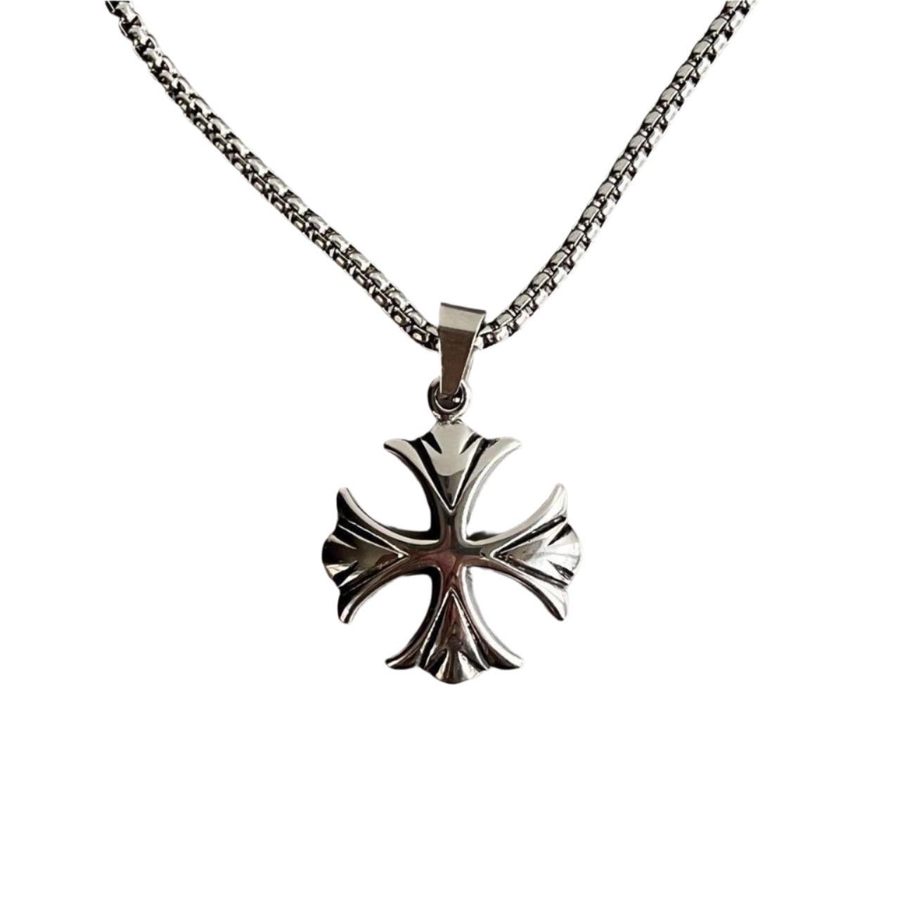 Gothic Engraved Cross Necklace
