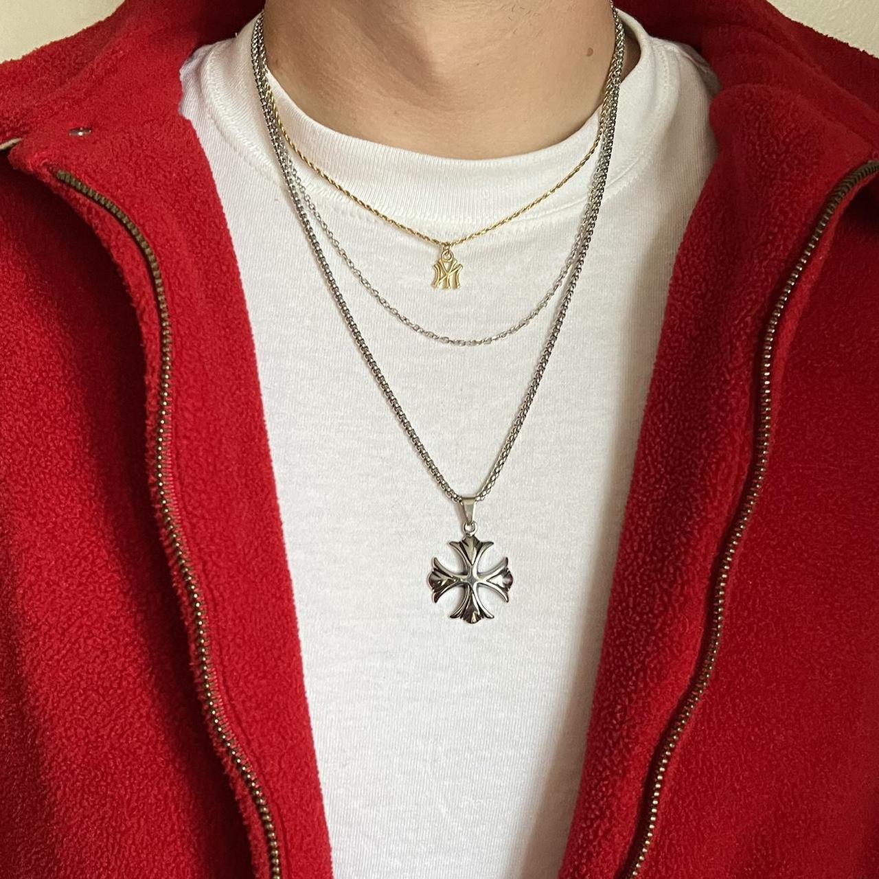 Gothic Engraved Cross Necklace