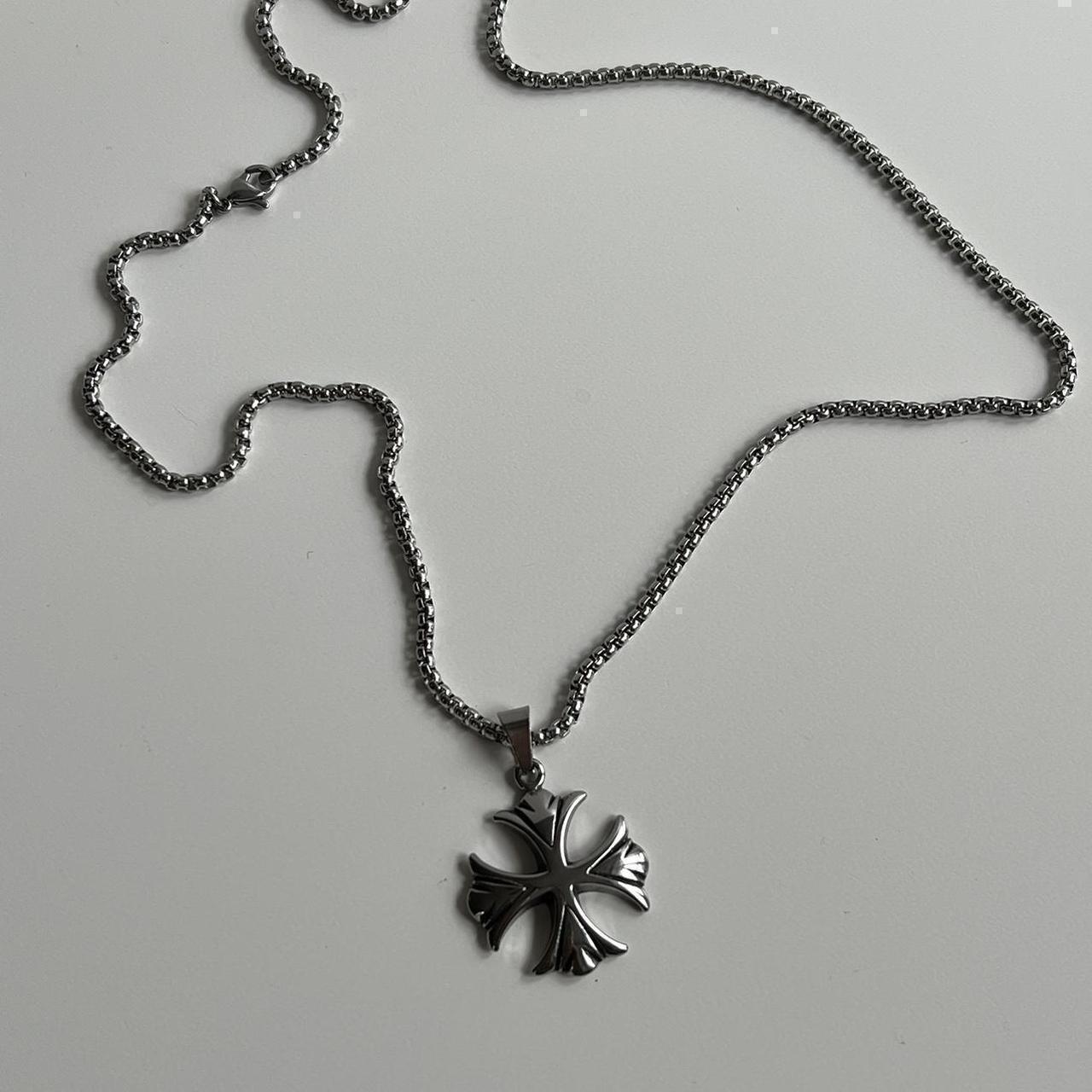 Gothic Engraved Cross Necklace