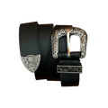 0030 - Y2K Floral Buckle Belt (black)