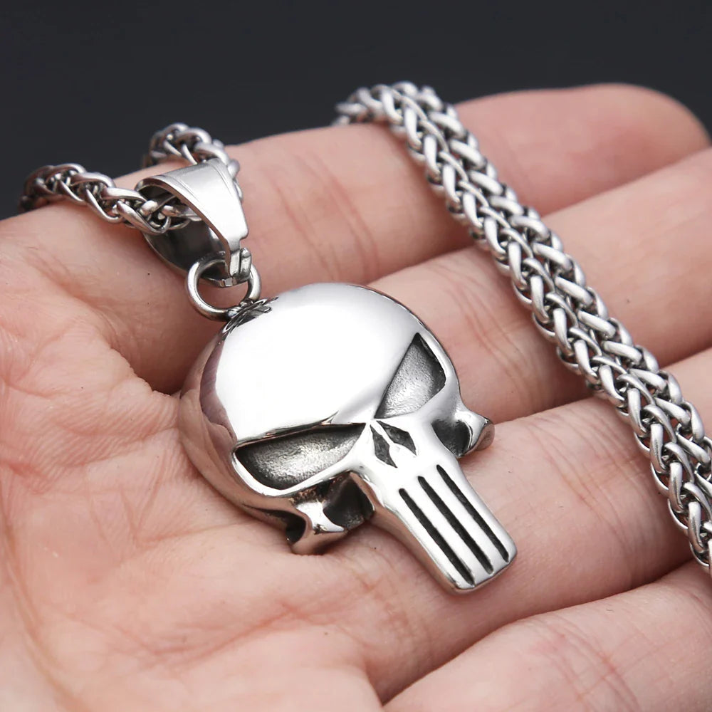 Punisher Skull Steel Necklace