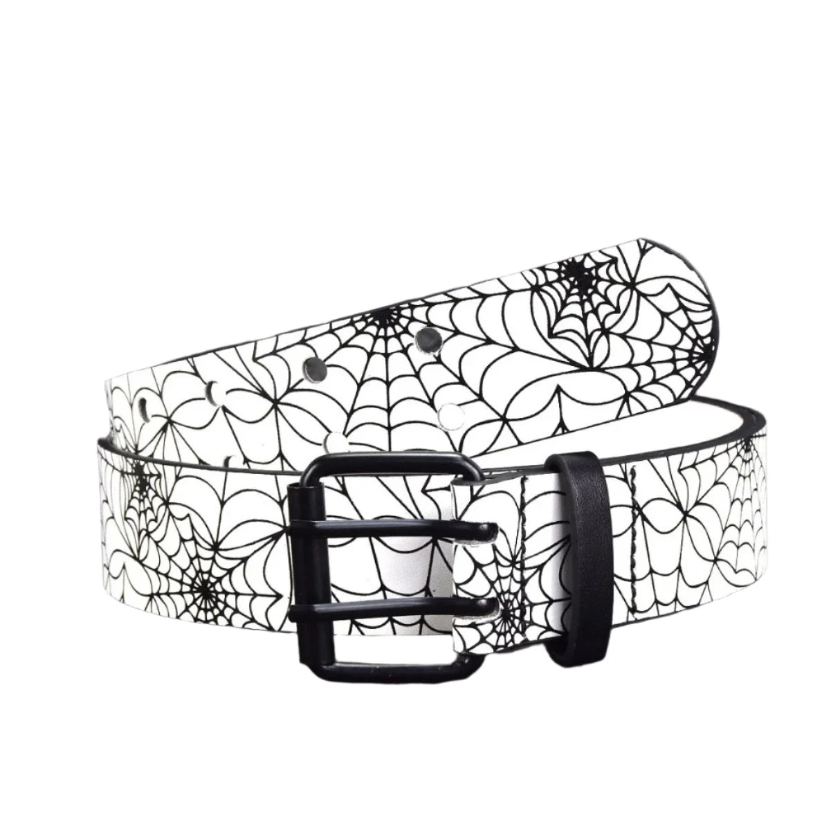 Spider Web Belt White