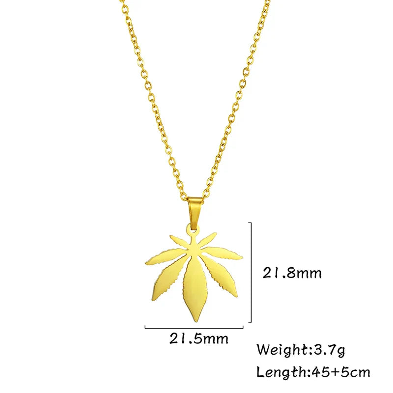 Mini Stainless Weed Necklace