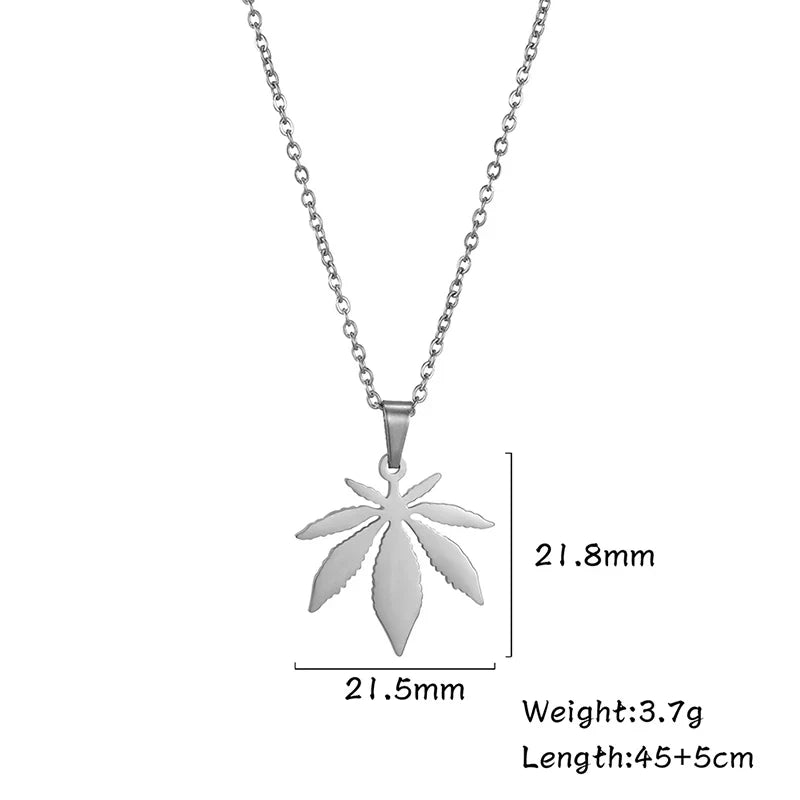 Mini Stainless Weed Necklace