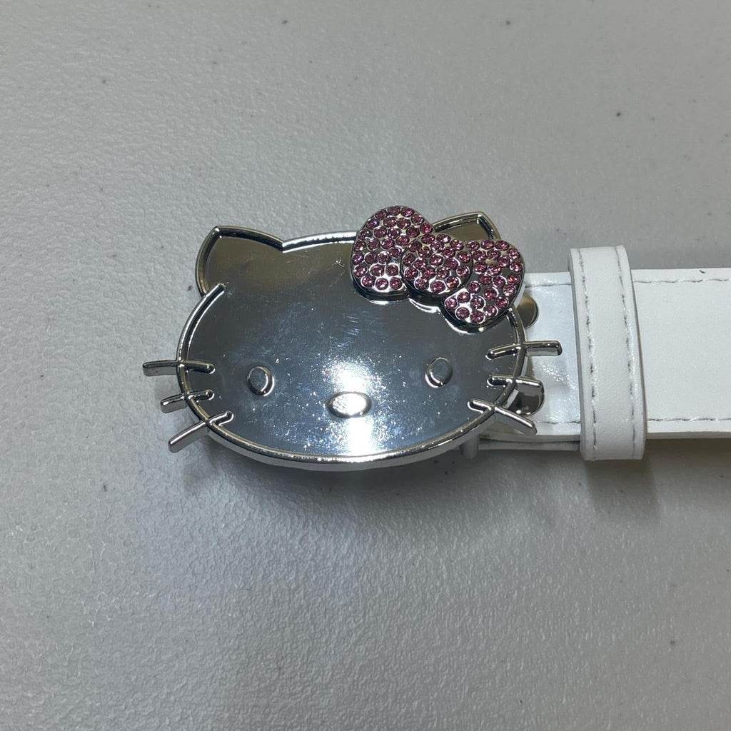 0617 - Rhinestone Hello Kitty Belt (white)