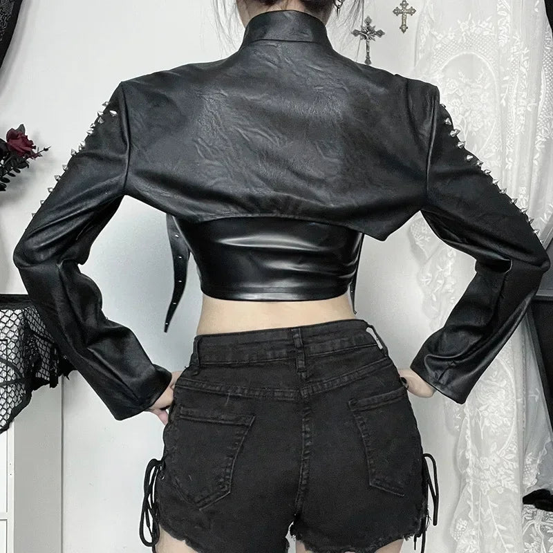 Spiked Armor Gothic Crop Jacket