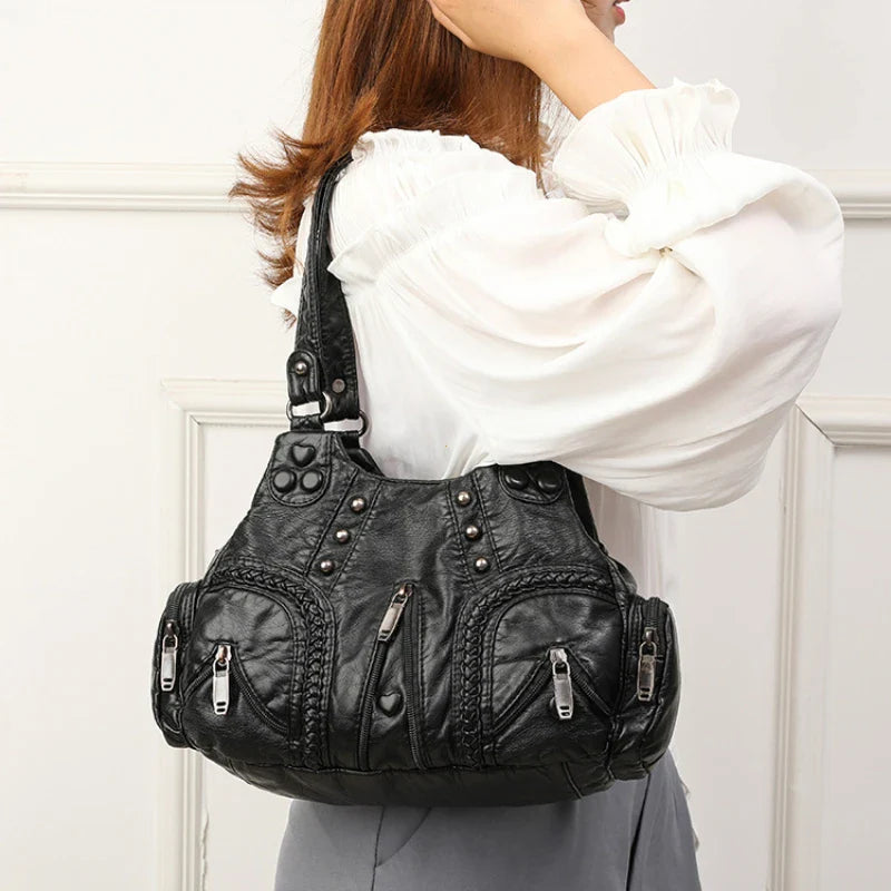 Raven Studded Gothic Shoulder Bag