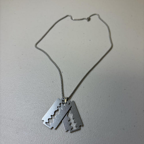 0721 - Double Razor Pendant Necklace